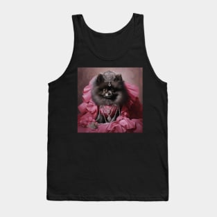 Black Pom In Pink Dress Tank Top